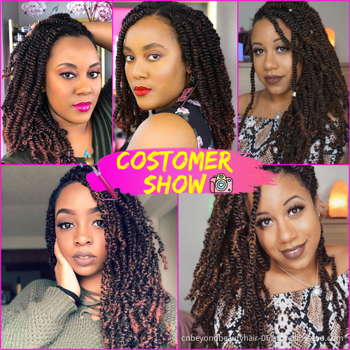 New 2019 Fashional Hairstyle Spring Twist Ombre kinky twists hair braiding spring twist Water wave crochet braid hair extensions